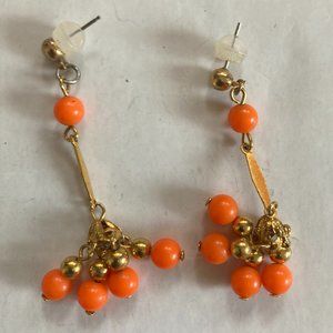 Vintage orange beaded drop earrings